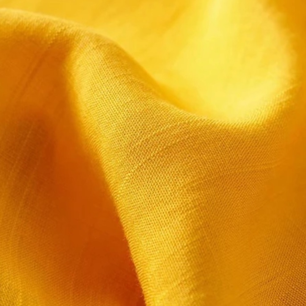 Boho yellow knotted crop top gypsy shirt flutter - Picture 5 of 5